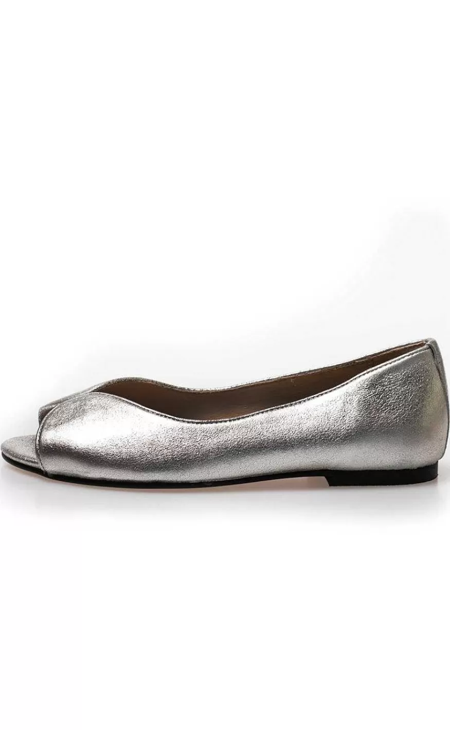 Copenhagen Shoes Ballerina - Like A Melody Metallic - White Gold Discount