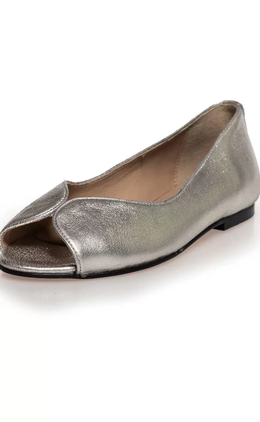 Copenhagen Shoes Ballerina - Like A Melody Metallic - White Gold Discount