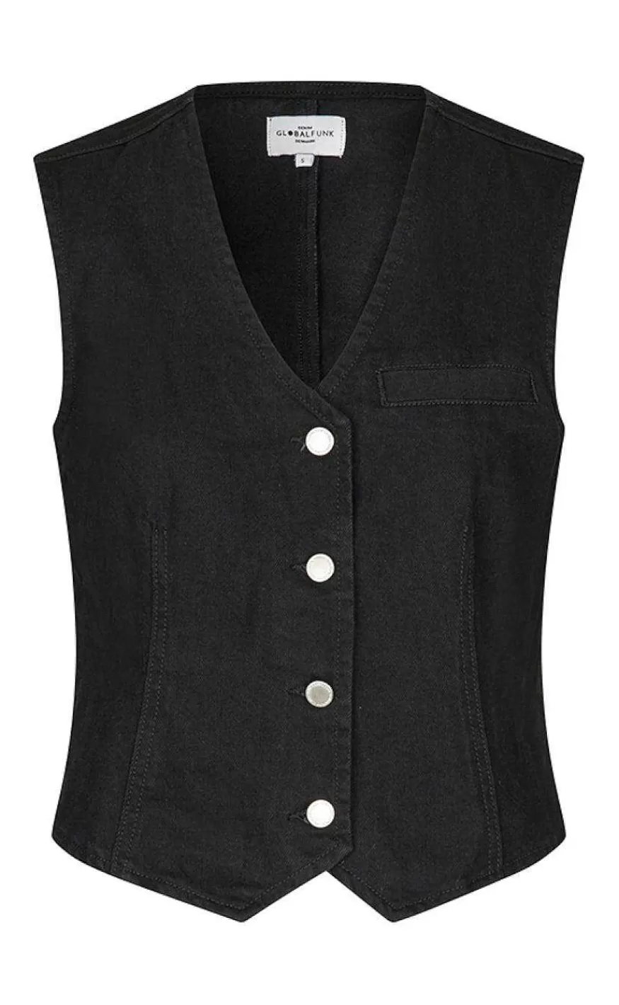 GLOBAL FUNK Vest - Flanina-G - Black Flash Sale