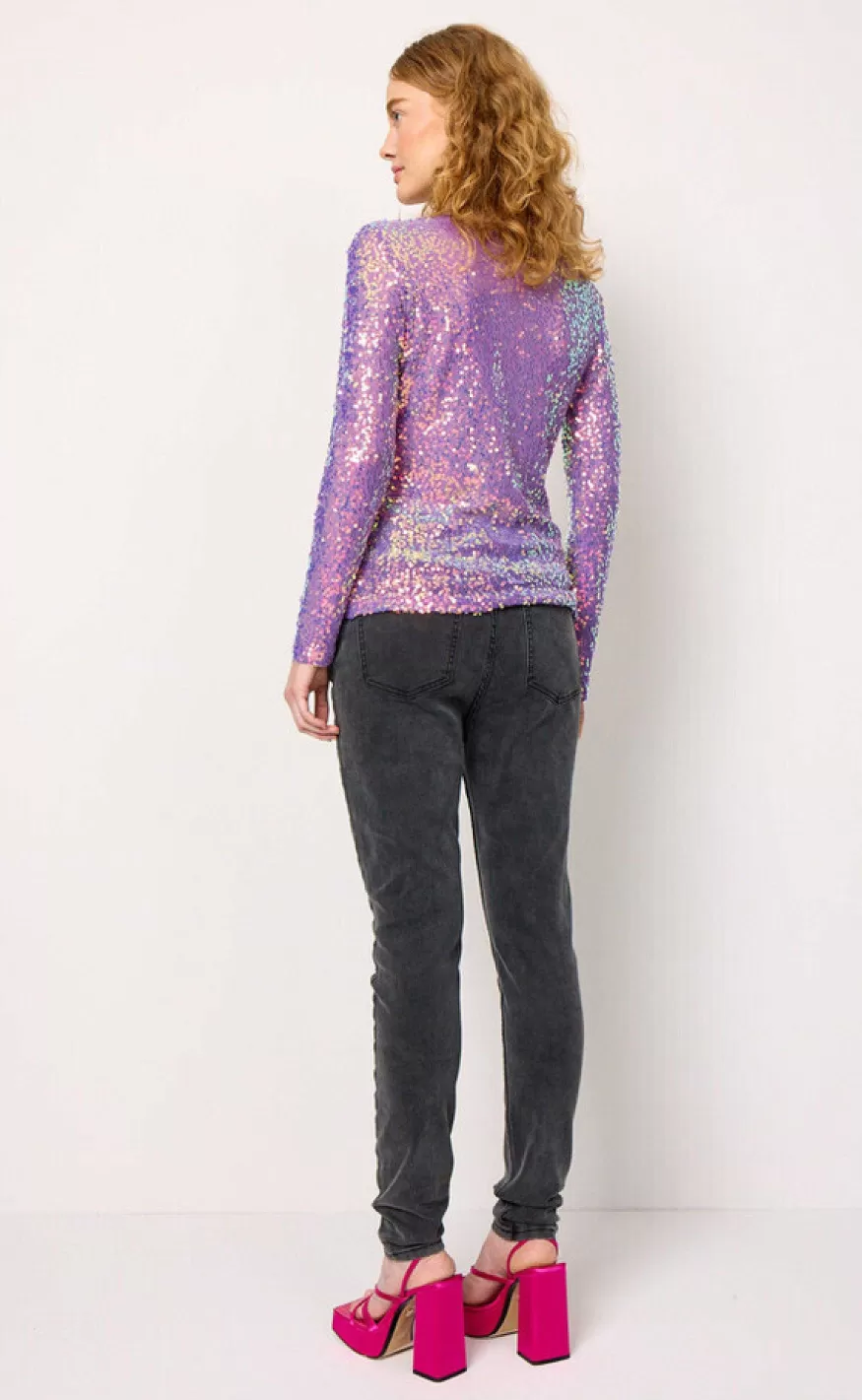 HunKøn Hunkon Bluse - Aya Sequin - Purple Clearance