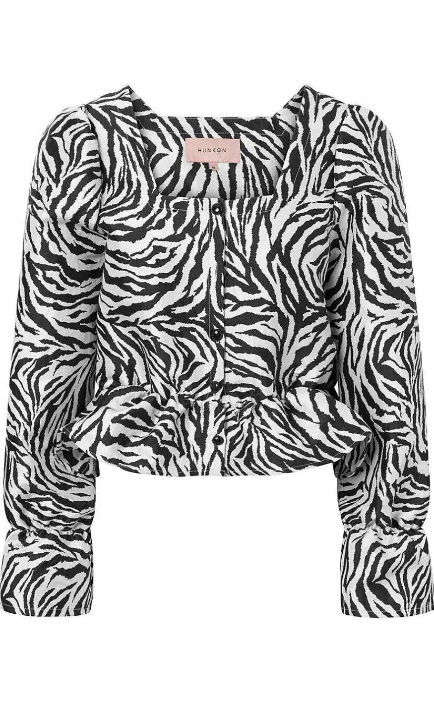 HunKøn Hunkon Bluse - Sanna - Zebra Striped Discount