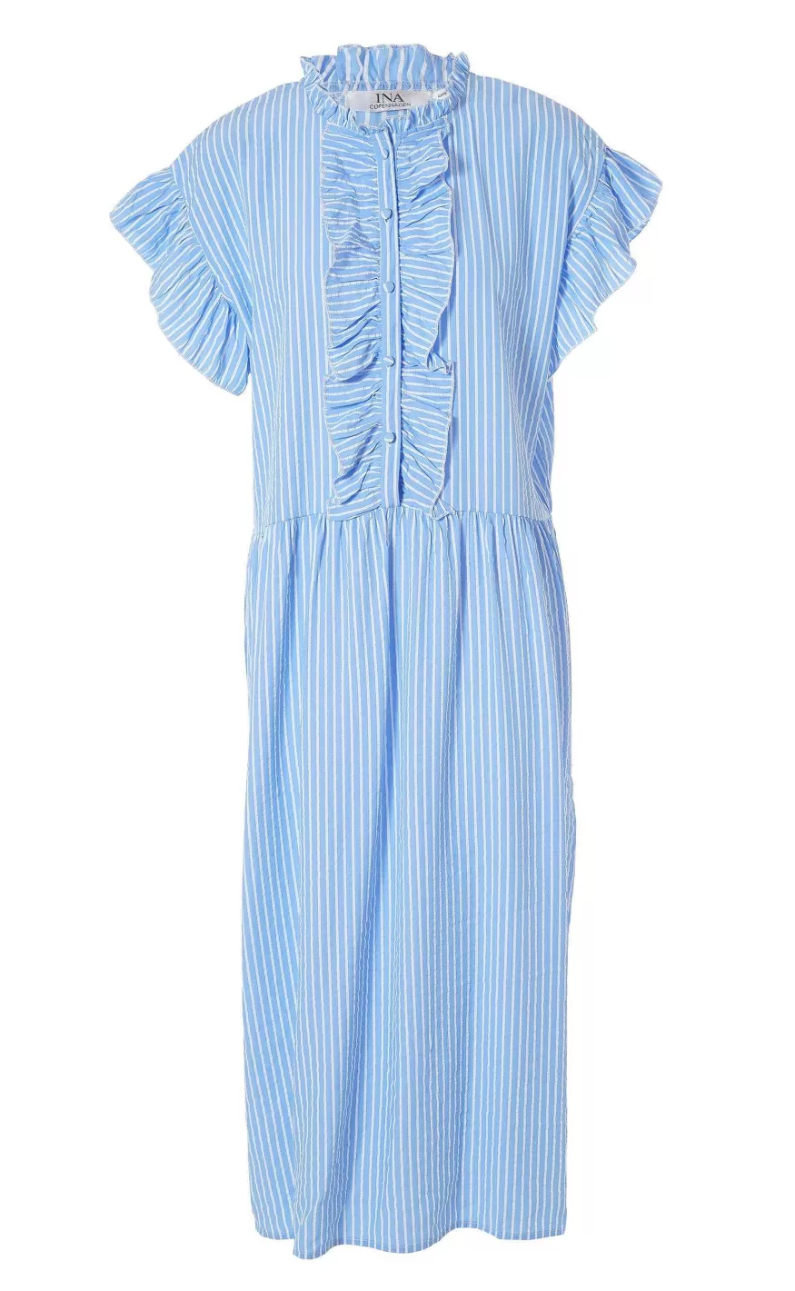 INA Copenhagen Kjole - Amelia - Blue Striped Online