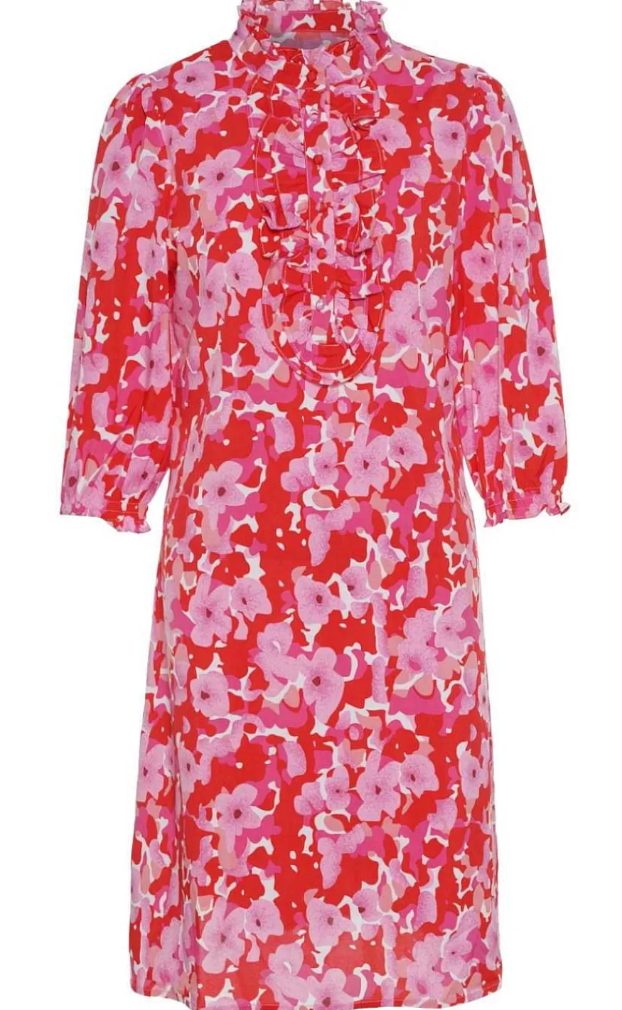 INA Copenhagen Kjole - Camilla - Pink/Red Flowers Discount