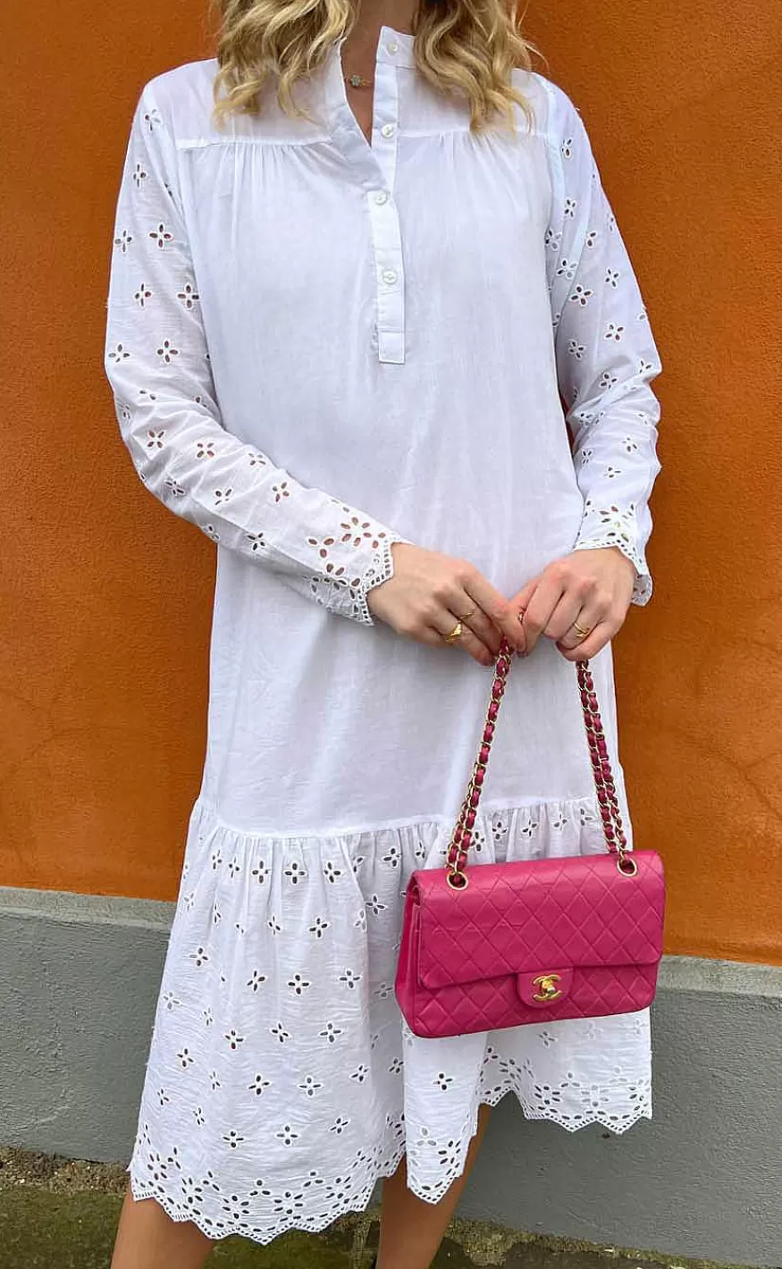 INA Copenhagen Kjole - Kitt - White Embroidery Online