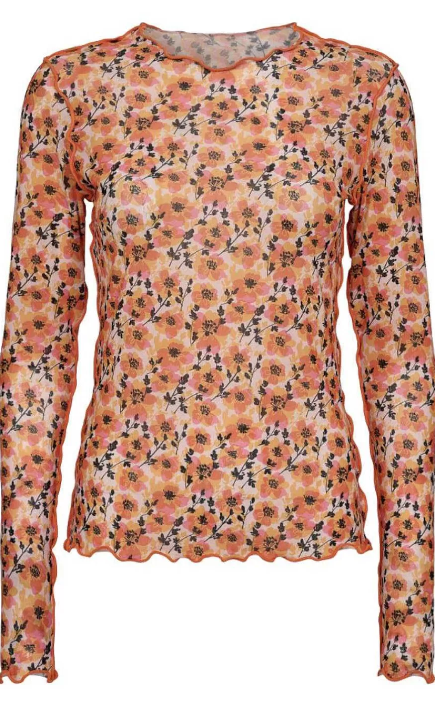 Liberté Liberte Bluse - Mesh - Orange Pink Black Flower Clearance