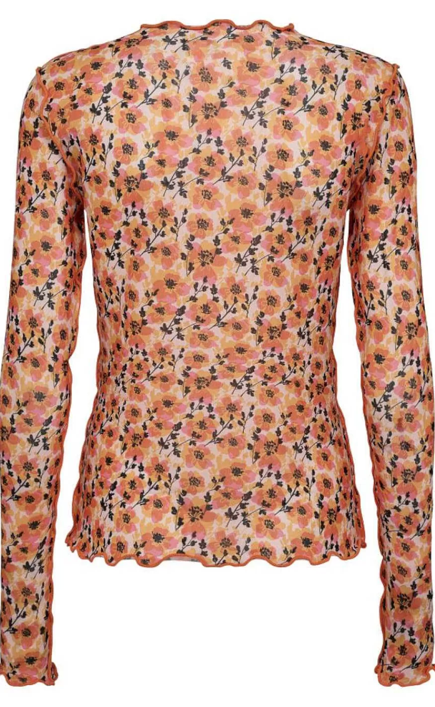 Liberté Liberte Bluse - Mesh - Orange Pink Black Flower Clearance