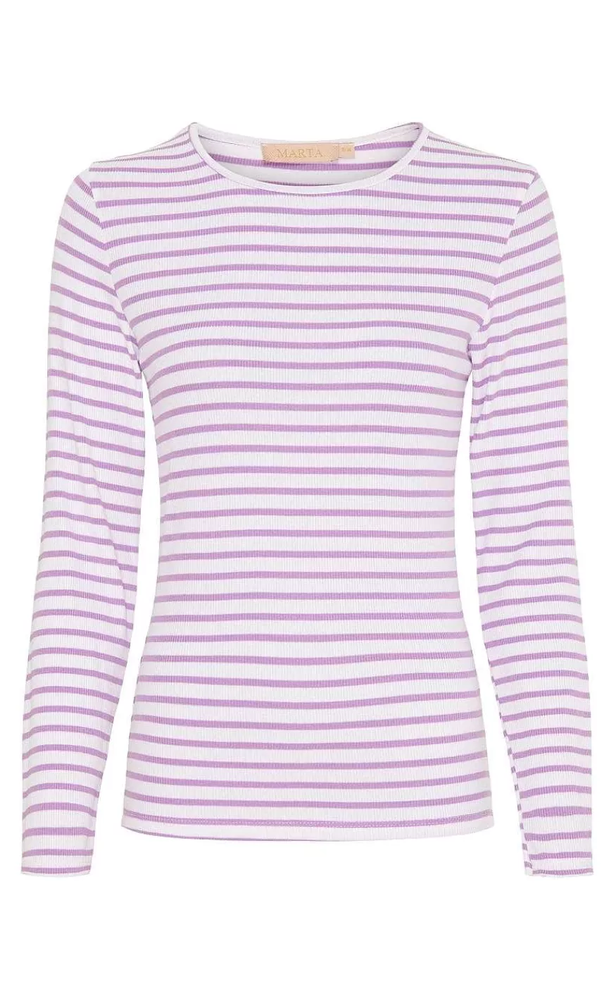 Marta Du Chateau Bluse - 5353 - Lilac/White New