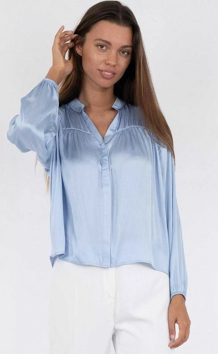 NEO NOIR Bluse - Binnet - Light Blue Online