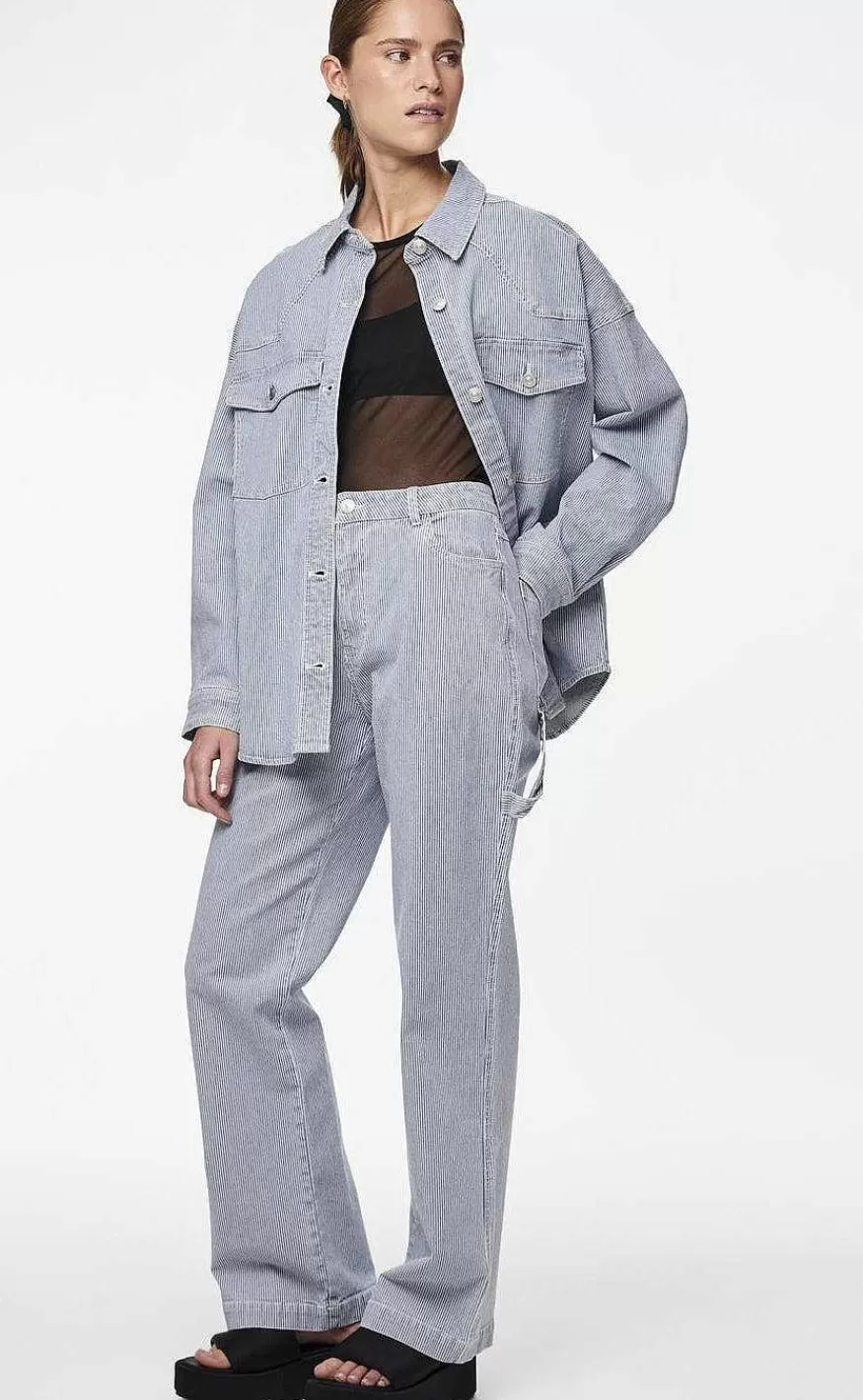 PIECES Bukser - Billo - Light Blue Denim Fashion