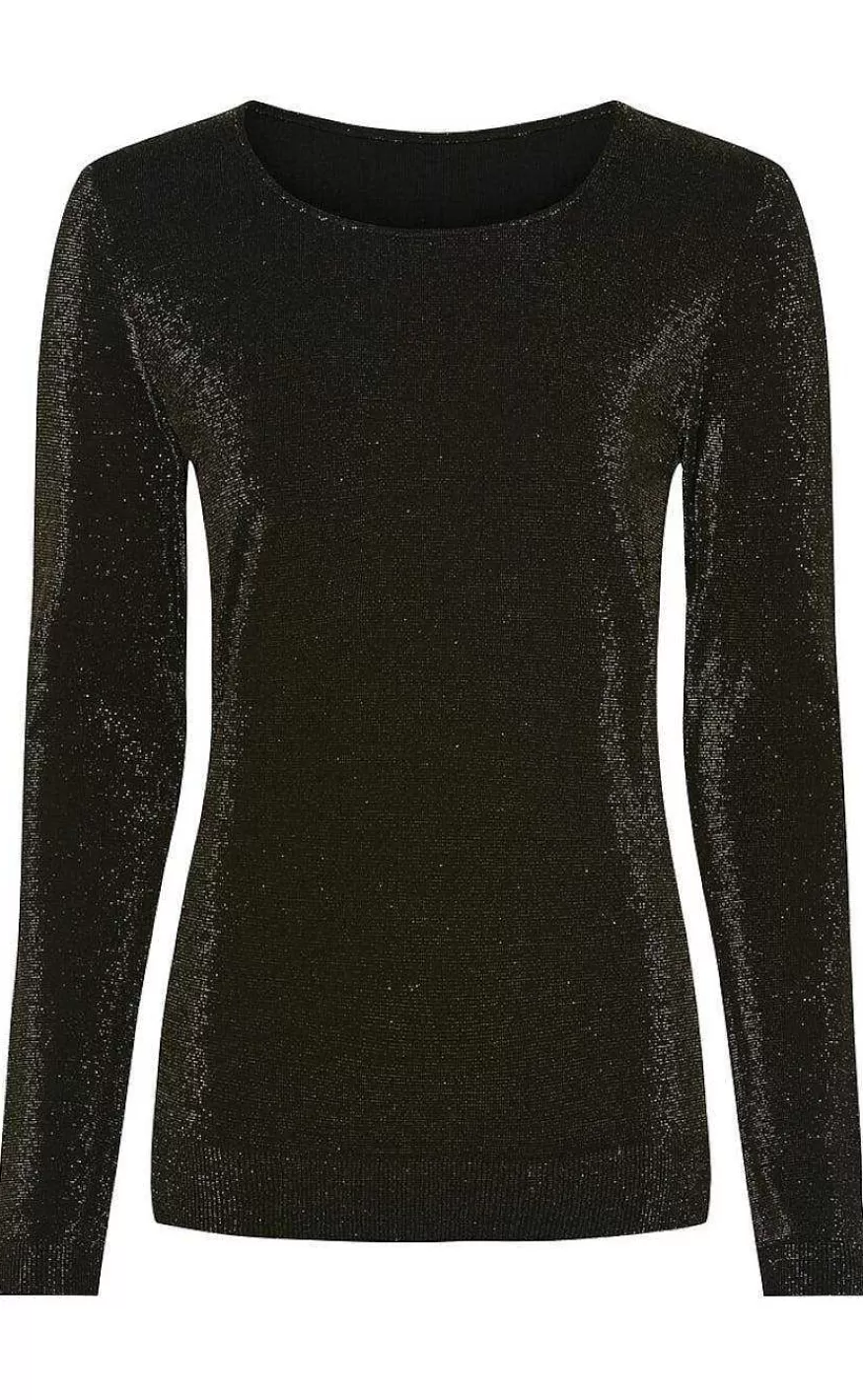 TIM u0026 SIMONSEN Tim & Simonsen Blouse - Las Vegas - Black/ Gold Glitter Hot