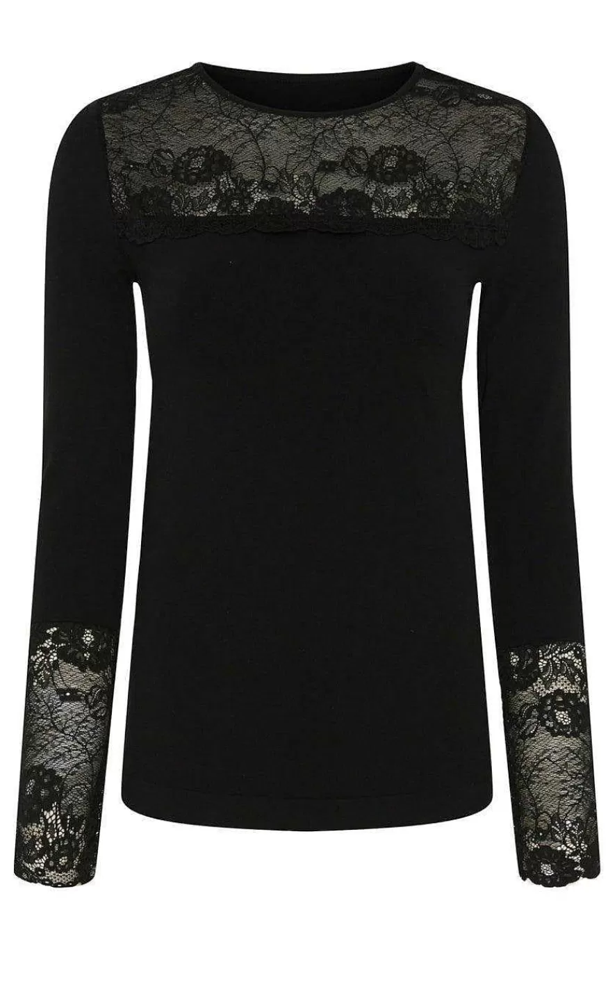 TIM u0026 SIMONSEN Tim & Simonsen Bluse - Nancy Lacechest - Black Best Sale