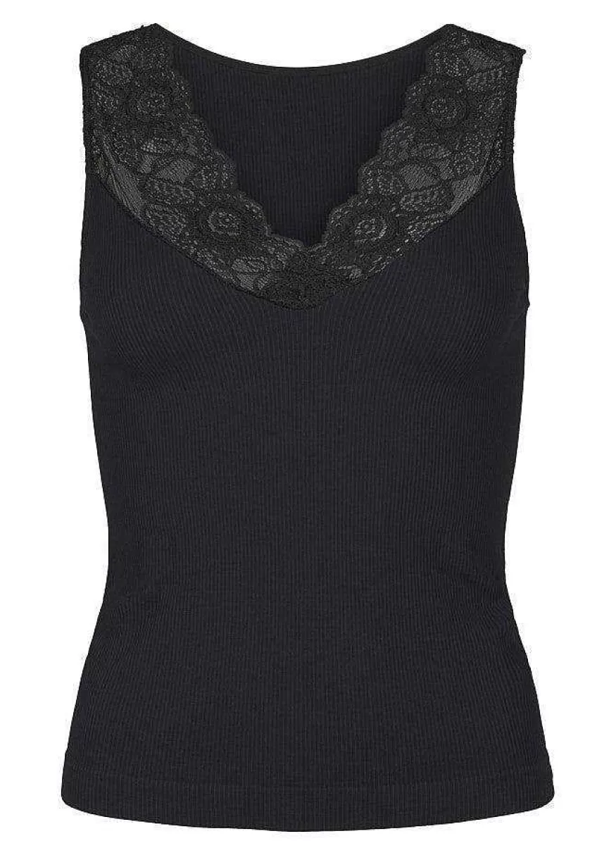 TIM u0026 SIMONSEN Tim & Simonsen Top - Belen V-Lace - Black (Vendbar) Sale