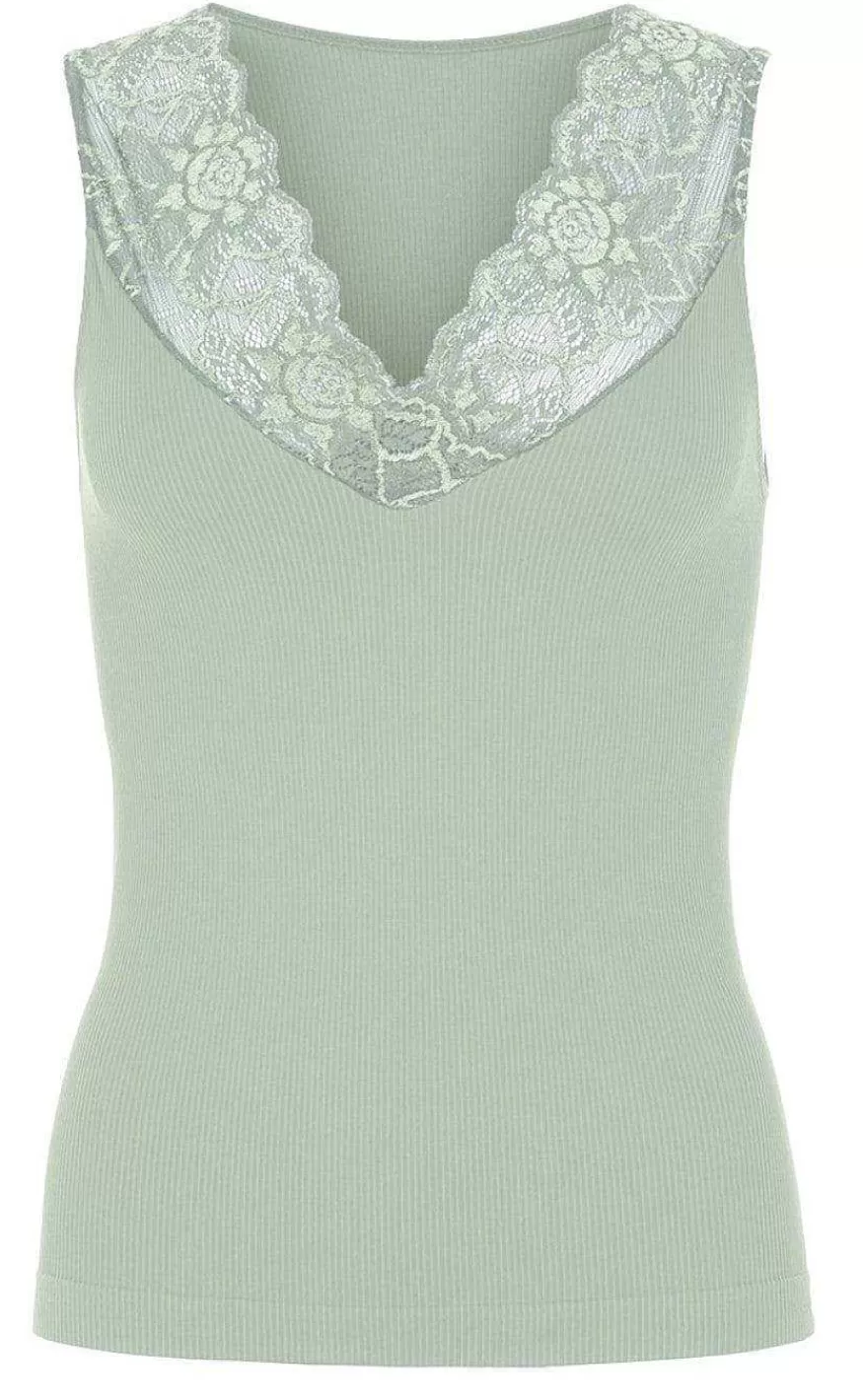 TIM u0026 SIMONSEN Tim & Simonsen Top - Belen V-Lace - Menta (Vendbar) Flash Sale