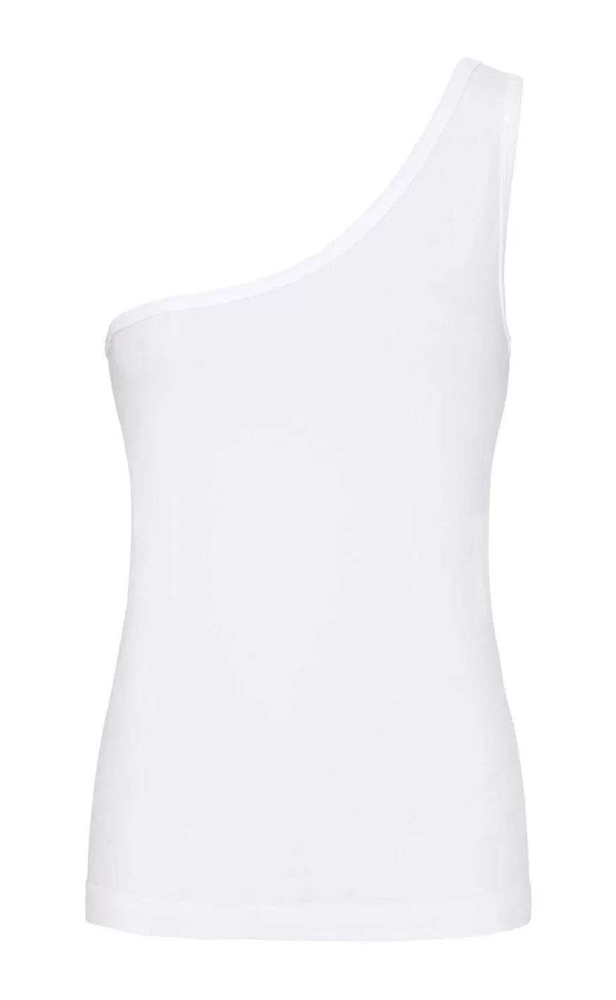 TIM u0026 SIMONSEN Tim & Simonsen Top - Ellen Off Shoulder - Bianco Flash Sale