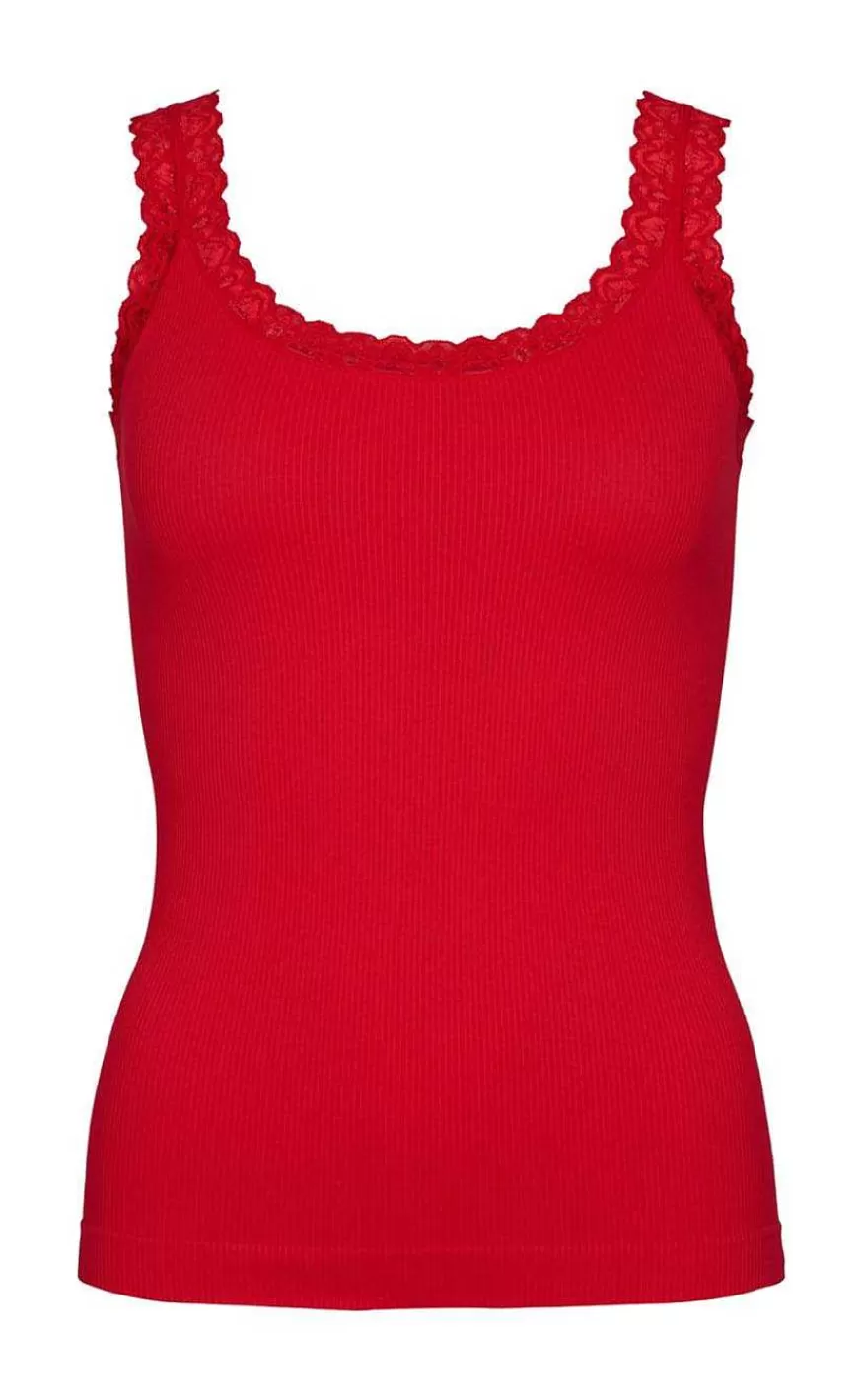 TIM u0026 SIMONSEN Tim & Simonsen Top - Frida Rib - Rosso Clearance